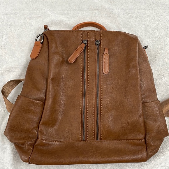 Bags | Brown Leather Backpack | Poshmark